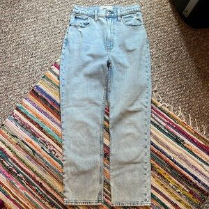 Abercrombie light wash minor distress denim